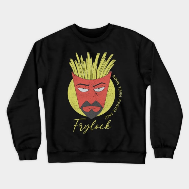 aqua teen hunger face - frylock Crewneck Sweatshirt by Ville Otila Abstract